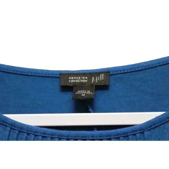 J Jill Wearever Collection Dress Size Medium Cobalt Blue Pintuck Pleat Stretch - Picture 8 of 14